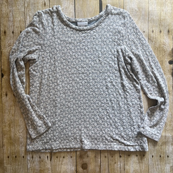 J.Jill, casual long sleeve top, floral print, cream and gray. size XS - Picture 1 of 5